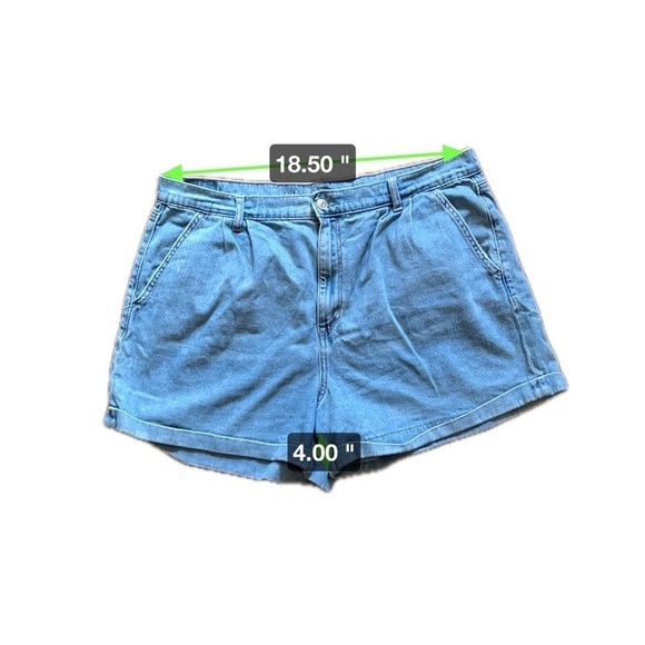 American Eagle | Pleated Mom Short 4" Inseam Mid-Wash Plus Size 18 Summer Spring - Picture 9 of 9